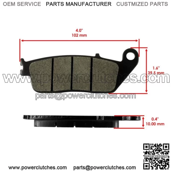 Front Brake Pads & Rear Shoes for Honda Cl400 1998, Nv400Cb Steed 400 VLX 2001 - Image 3