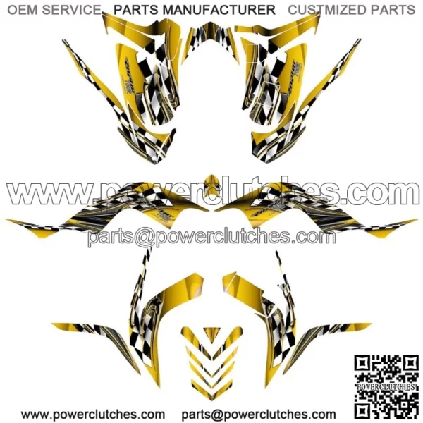 Yamaha 700 graphics 2006-12 full coverage decal kit #2500 yellow
