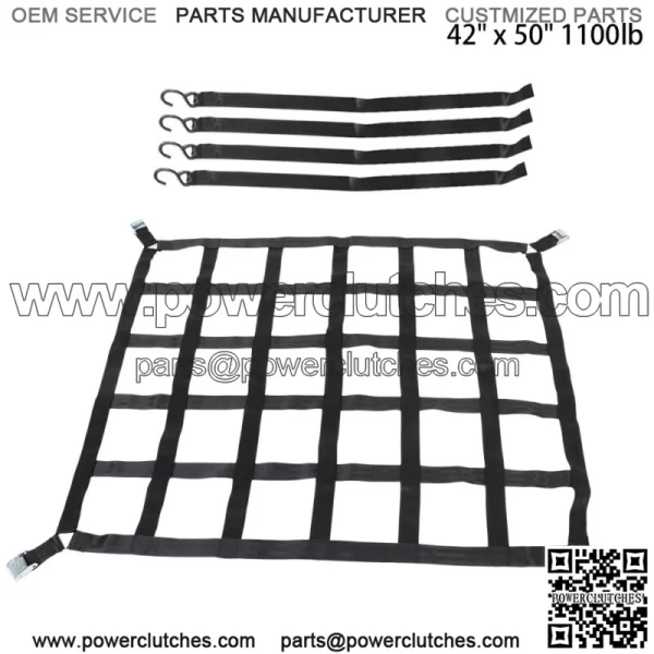 (42" x 50") Cargo Net Capacity 1100 lbs. Truck Bed Cargo Net with Cam Buckles