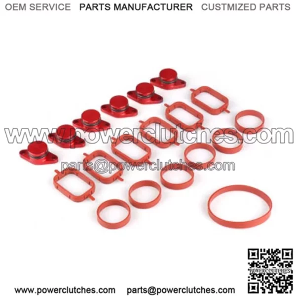 BMW Diesel Engine Vortex Swirl Flap Repair Kit 22MM 6PCS with Leather Ring #Red