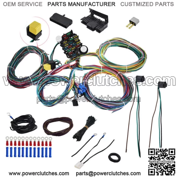NEW 21Circuit Wiring Harness Universal X-long Wires For Chevy Ford Hotrods