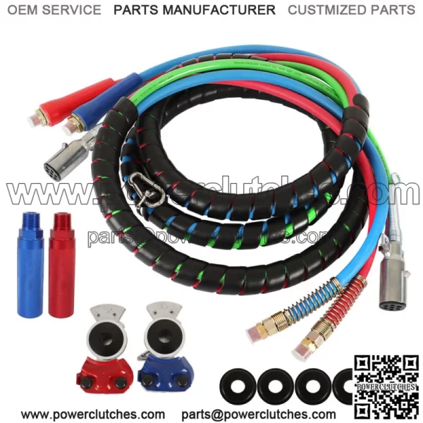 15' 3-in-1 Air Hose Kit for Semi-Trailer Tractor