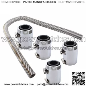 Universal 48" Stainless Steel Radiator Flexible Coolant Water Hose with Caps Kit