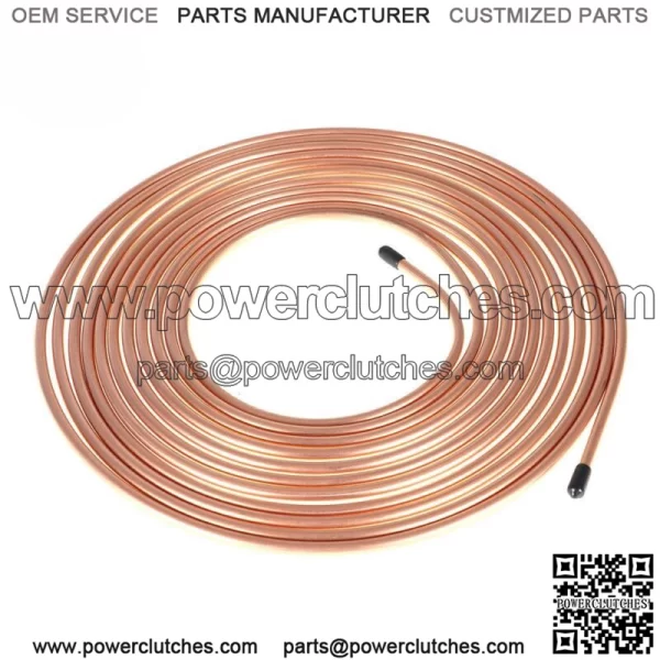 Brake Line Tubing Kit Iron Plating Copper Line Fittings 25 ft 1/4" - Image 2