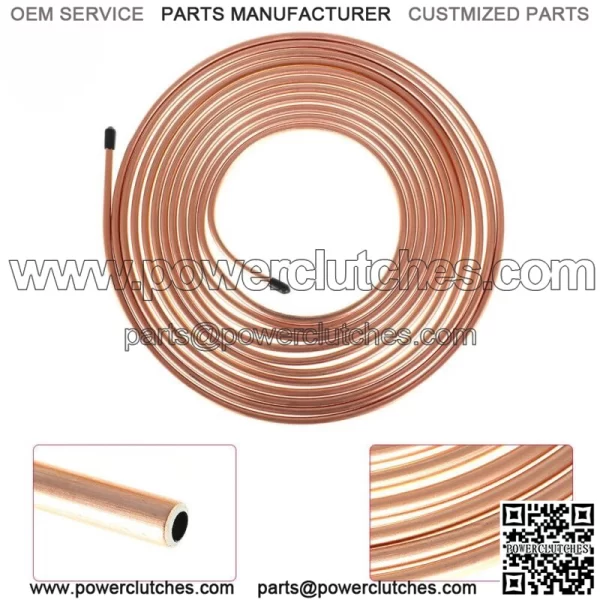 Brake Line Tubing Kit Iron Plating Copper Line Fittings 25 ft 1/4" - Image 3