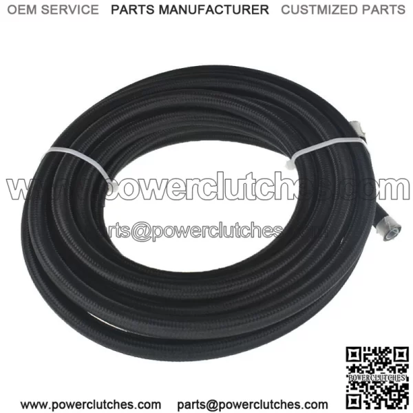 Black Nylon Braided E85 PTFE Fuel Line 20ft 8AN -8AN 10 Fittings Hose kit E85 - Image 4