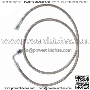 Steel Braided 48" & 24'' Length Hose Turbo Oil Feed Line 4AN 90 Degree Straight