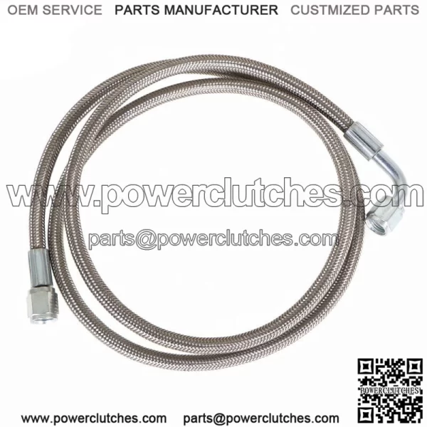 Steel Braided 48" & 24'' Length Hose Turbo Oil Feed Line 4AN 90 Degree Straight - Image 4