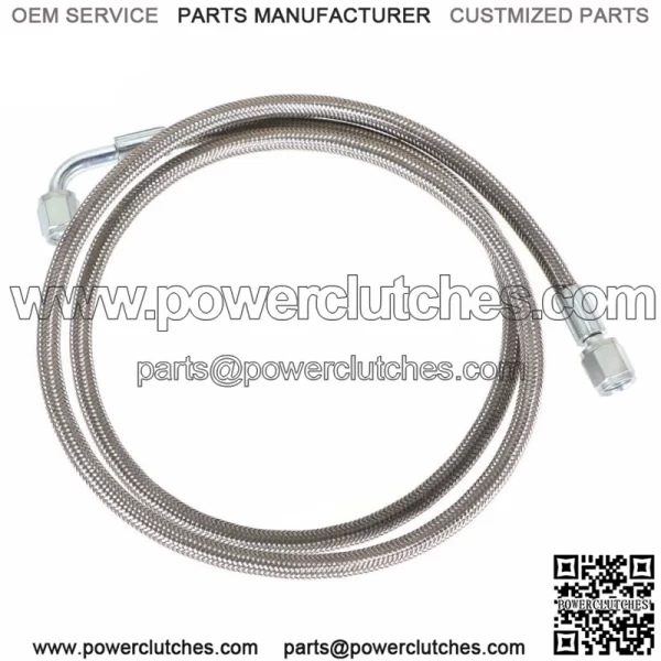 Steel Braided 48" & 24'' Length Hose Turbo Oil Feed Line 4AN 90 Degree Straight - Image 5