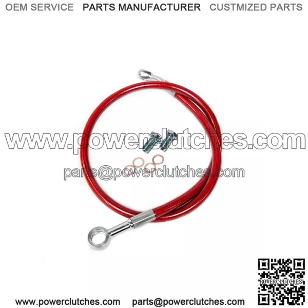 Streamline Steel Braided Rear Brake Line Stock Length Red TRX 400X TRX400EX