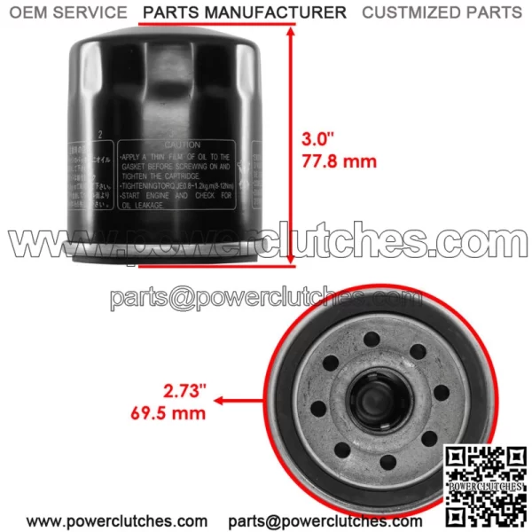 Oil Filter for Yamaha YFM660 Grizzly YXR660 Rhino YFM450 Kodiak YFM450Fx (for: Yamaha Rhino 660 2006) - Image 2