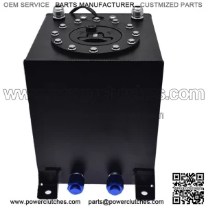 BLACK 2.5 GALLON DRIFTING FUEL CELL GAS TANK+LEVEL SENDER COATED ALUMINUM RACING