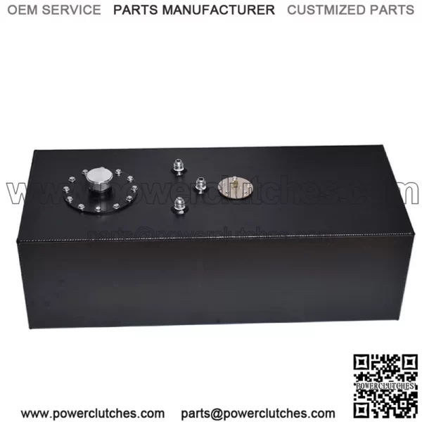 15 Gallon Race Fuel Cell Gas Tank w/ Level Sender 60L Top-Feed Slim Aluminum