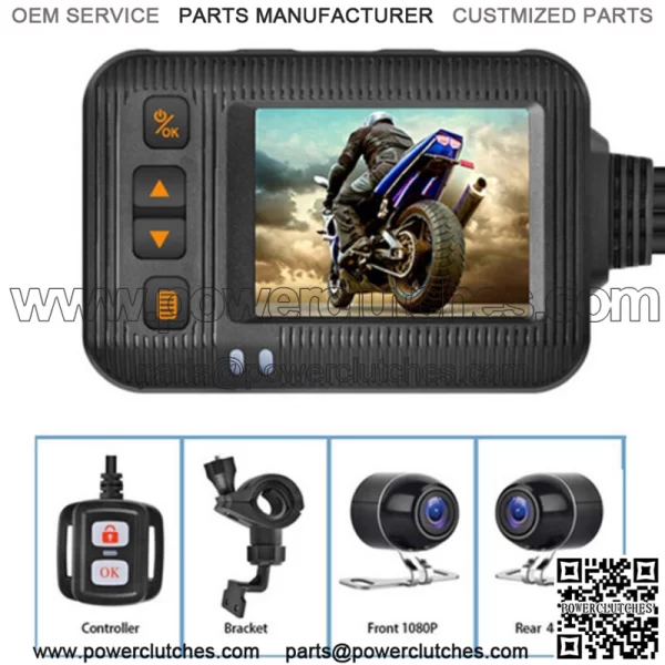 Dash Cam Motorcycle DVR Front Rear View Dual Camera Video Recorder IP65h0 (For: Polaris Ranger 400)