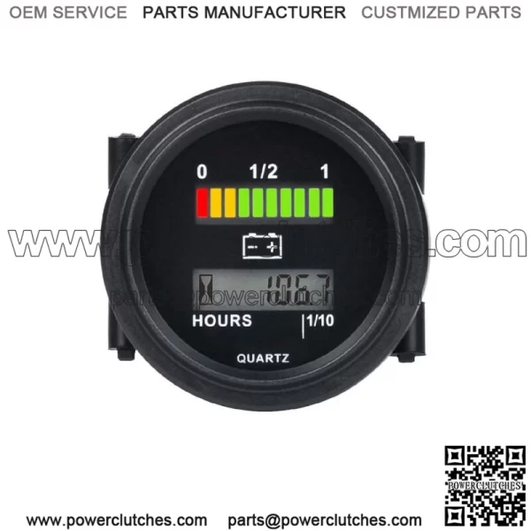 12/24V 36V 48/72V Battery Indicator Hour Meter Gauge For Golf Cart Marine SUV