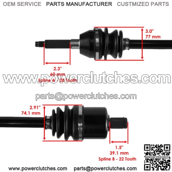 Front Right & Left CV Joint Half Shafts for Polaris Sportsman 800 Touring EFI 08 09 (for: Polaris Sportsman 800) - Image 3