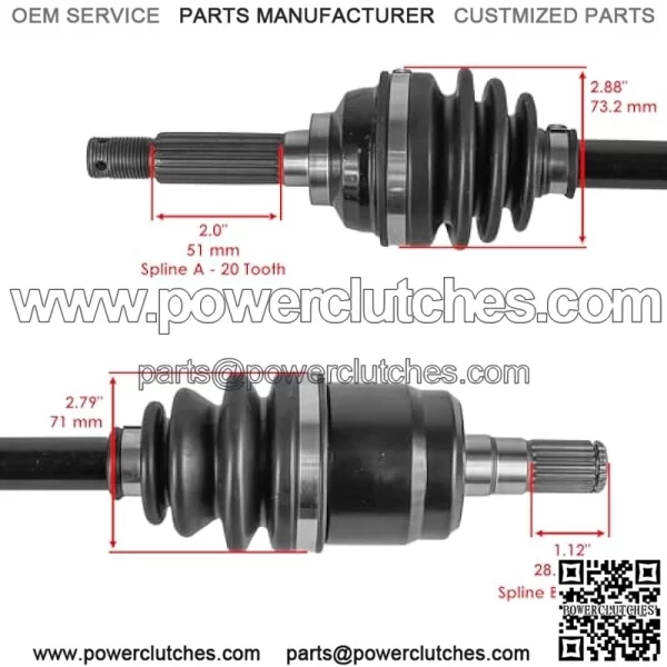 Left and Right CV Axles Compatible with Suzuki Eiger Auto 4x4 LT-A400FC 2005 2006 2007 / Eiger 4x4 LT-F400F 2005 2006 2007 - Image 3