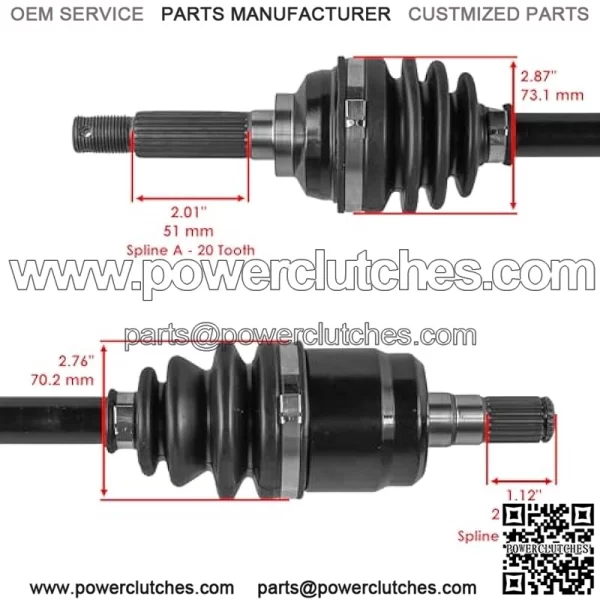 Left and Right CV Axles Compatible with Suzuki Eiger Auto 4x4 LT-A400FC 2005 2006 2007 / Eiger 4x4 LT-F400F 2005 2006 2007 - Image 5