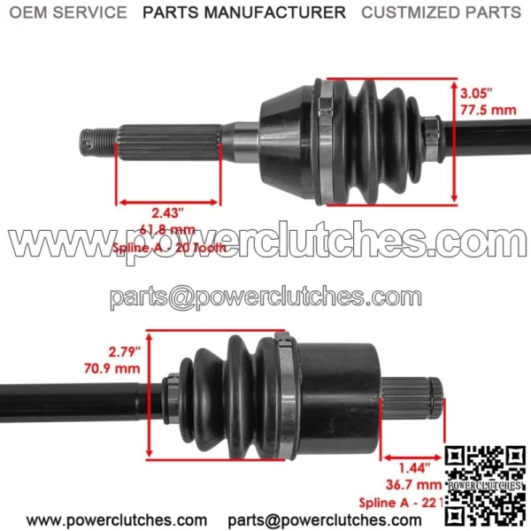 Front CV Joint for Polaris Sportsman SP 570 Touring 2018-2019 (for: Polaris Sportsman 570) - Image 3