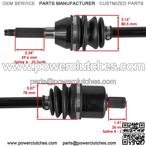 1333246 CV Axles for Polaris ACE 325 2015-16 / Ace 900 EFI 2016 Front and Rear - Image 3