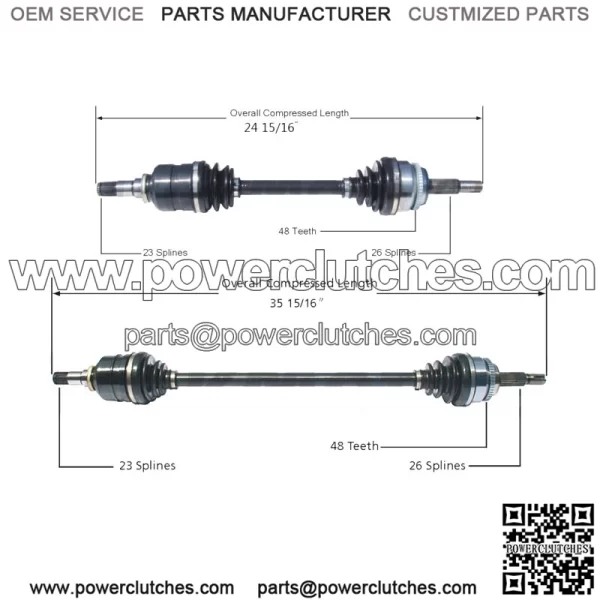 Pair of 2 Front CV Half Shafts for Corolla S LE CE Automatic FWD (for: Toyota)