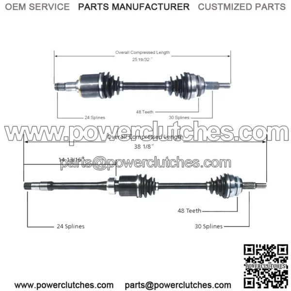 For Toyota Camry Highlander Lexus RX350 Pair of Front CV Half Shafts (For: Toyota)