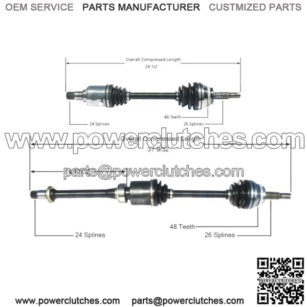 Pair of 2 Front CV Half Shafts for Toyota RAV4 FWD 2001-05 with ABS (For: Toyota)