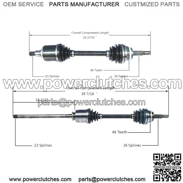 Pair of 2 Front CV Half Shafts for Toyota Highlander AWD 2001-2007 (For: Toyota)