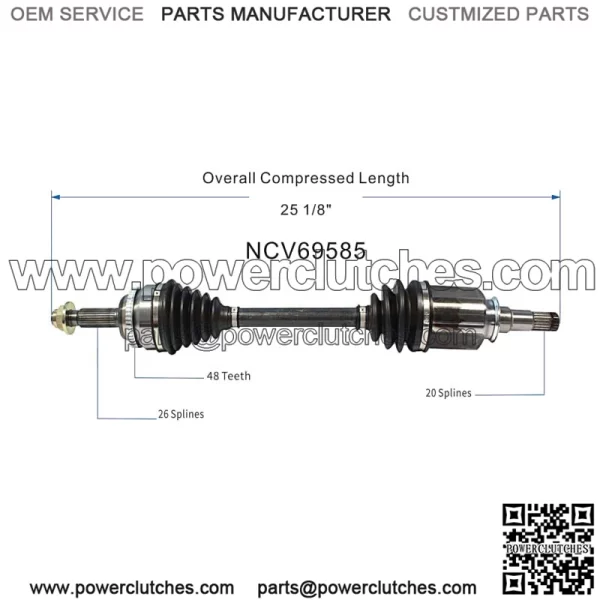 Front Left Driveshaft Assembly for Toyota Corolla 2003-2008 Manual Transmission FWD (For: Toyota) - Image 2