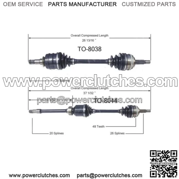 Fits Toyota Camry Solara 2X CV Axle Shaft Front Left Front Right (For: Toyota)