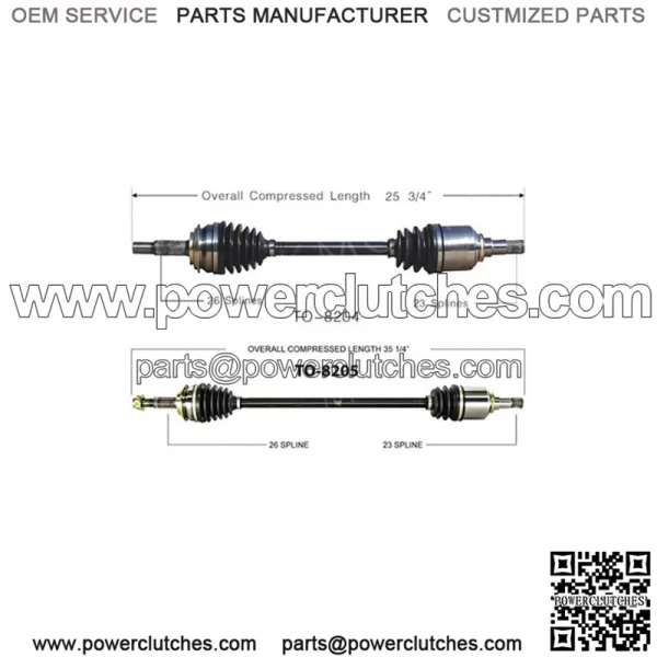 CV axle shaft front left front right set of 2 pcs for Toyota 2006-2017 (for: Toyota)