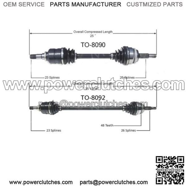 2X Front Left Right CV Joint Axle Shaft For Toyota Corolla 2006 2005 (For: Toyota)