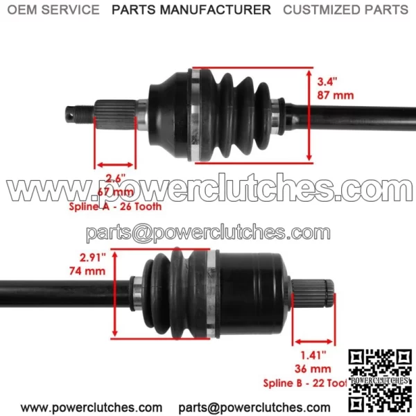 Front CV Axles For Polaris RZR XP 1000 2014-2019 Left And Right - Image 3