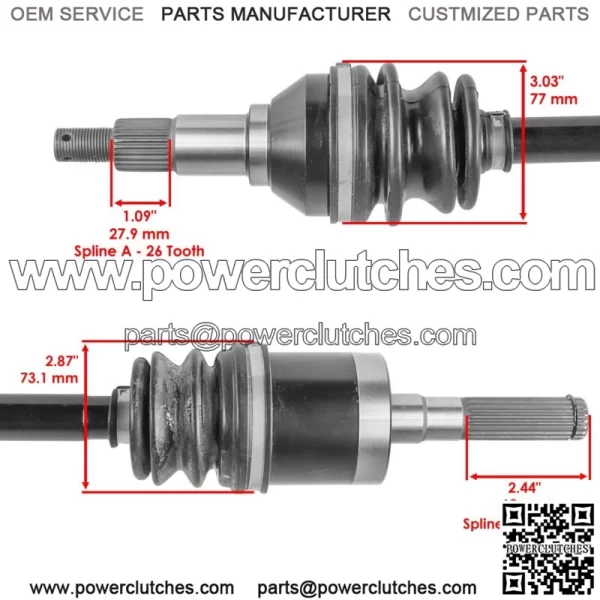 Front Right And Left CV Joint Axles for Can-Am Commander 1000 4X4 2011-2012 - Image 5