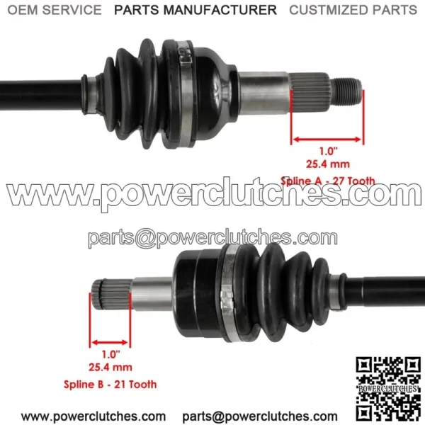 Front Left And Right CV Joint Axles for Yamaha Grizzly 700 YFM700 4WD 2014-2020 - Image 3