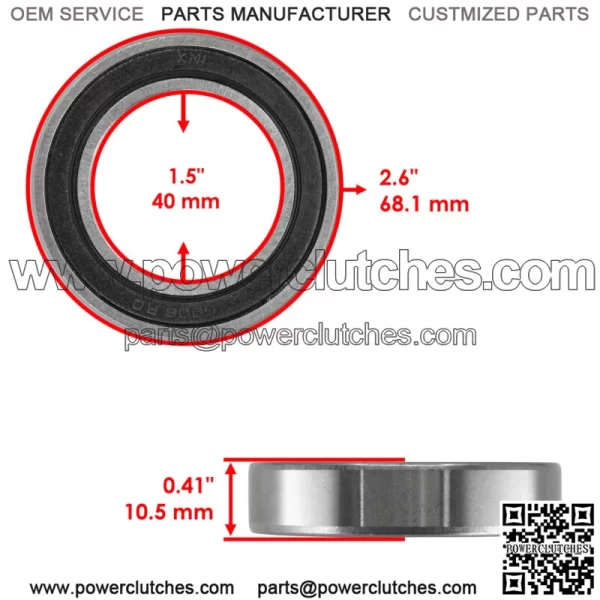 6008-2RDQE6 6008-2RS 60082RS Rubber Sealed Ball Bearing 40x68x15 mm - Image 2