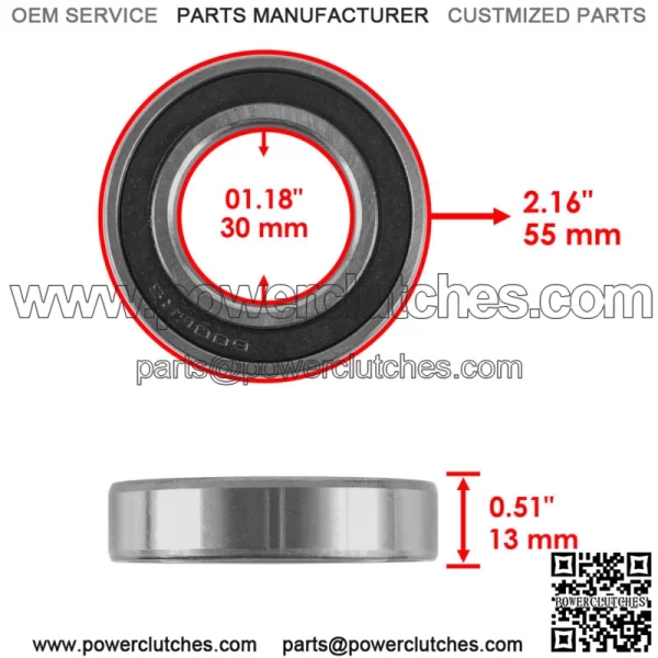 6006-2RDQE6 6006-2RS 60062RS Rubber Sealed Ball Bearings 30x55x13 mm - Image 2