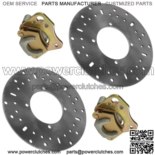 Front Left & Right Brake Caliper & Rotor for Polaris Ranger 400 HO 2011 (For: Polaris Sportsman 570)