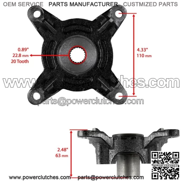 Front Right Brake Caliper & Rotor with Hub for 2012 Polaris Ranger 400 (for: Polaris Sportsman 570) - Image 3