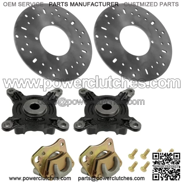 Front Left & Right Brake Caliper & Disc with Hub for Poraris Ranger 400 MD 2013 (for: Polaris Sportsman 570)