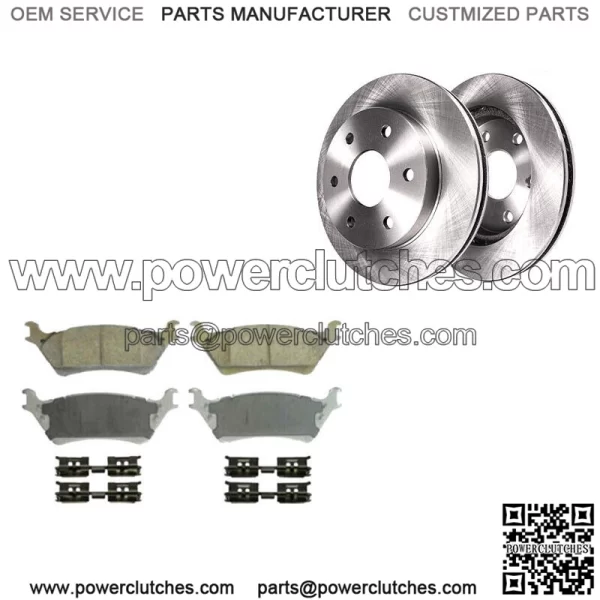 For Ford F-150 2012 2013-2020 6-Spoke 348mm Rear Disc Rotors + Ceramic Brake Pads (For: Ford F-150)