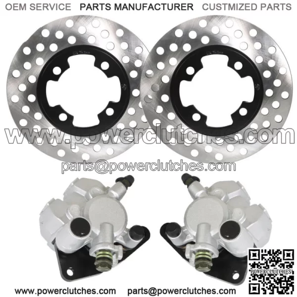 Front Brake Calipers + Brake Rotors for Yamaha Grizzly 350 YFM350G 2007-2012 NEW