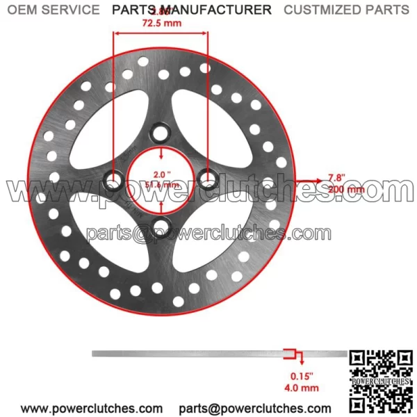 Rear Brake Rotor Disc & Hub For Yamaha Raptor 700 700R YFM700 YFM700R 2006-2013 (For: Yamaha Raptor 700) - Image 3