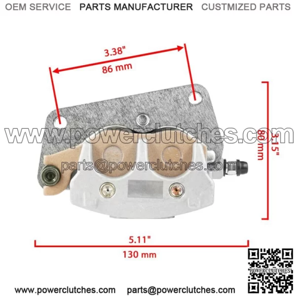 Front Right Brake Caliper w/ Pads for Yamaha Raptor 700 700R YFM700R 2006 - 2023 (For: Yamaha Raptor 700) - Image 2