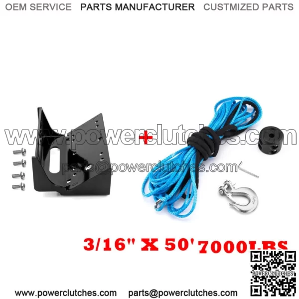 For Kawasaki Teryx/4 750 800 Winch Mounting Bracket + Synthetic Winch Rope (For: More than one vehicle)
