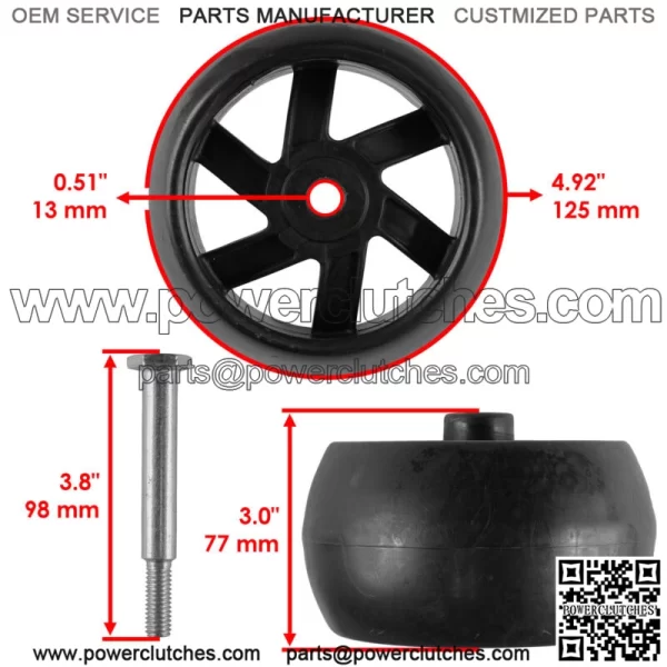 Wheel Bracket Kit and Wheels for Husqvarna LT 18542 LT 16542 LT 18542 42" - Image 3