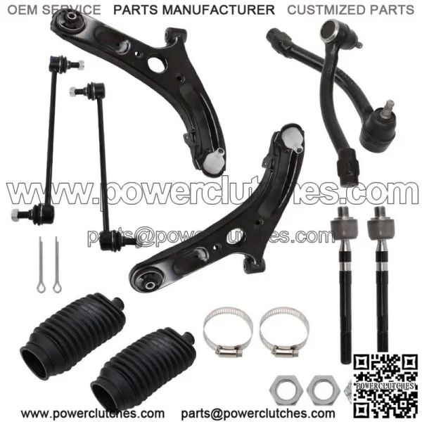 For Hyundai Veloster 2012-2017 Tierods Front Lower Control Arms + Sway Bars Kit