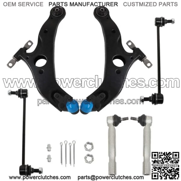6pcs Front Lower Control Arm Ball Joint Tie Rod Ends Sway Bars For Toyota Sienna 04-10