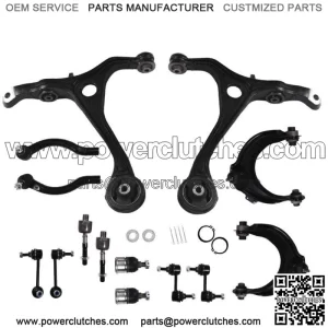For 2003-2006 07 Honda Accord Lower Upper Control Arms Tie Rods Suspension 14pcs