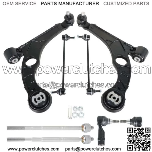 8PC Front Lower Control Arms + Tierods Sway Bars Fit For Dodge Dart 2013 - 2016